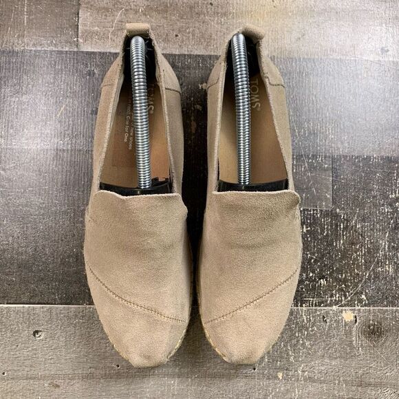 Toms Women’s Size 8 Deconstructed Alpargata Espadrille Shoes Tan Slip On Flats - Picture 6 of 11